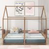 Metal Twin Size House Platform Beds, Two Shared Beds