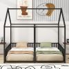 Metal Twin Size House Platform Beds, Two Shared Beds