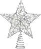 Iron Glitter Powder Christmas Tree Ornaments Top Stars with LED Light Lamp Christmas Decorations For Home Xmas Trees