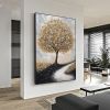 Hand Painted Oil Painting Abstract Tree Landscape Oil Painting On Canvas Original Tree Canva Wall Art Textured Wall Art Custom Acrylic Painting Living