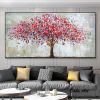 Handmade Oil Painting On Canvas Wall Art Decoration Modern Abstract Red Tree Picture For Home Decor Rolled Frameless Unstretched Painting