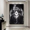 Oil Painting Handmade Hand Painted Wall Art Pop Cartoon Lion Animal Home Entryway Living Room Bedroom Luxurious Decoration Painting