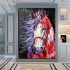 Oil Painting Handmade Hand Painted Wall Art Mintura Modern Abstract Horse Animal Home Living Room hallway bedroom luxurious decorative painting