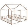 Metal Twin Size House Platform Beds, Two Shared Beds