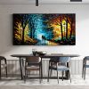 Hand Oil Pianting Abstract Romantic City Landscape Oil Painting On Canvas Large Wall Art Hand Painted Colorful Tree Painting Modern Wall Decor