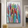 Handmade Oil Painting Canvas Wall Art Decoration Modern Animal Colourful Elephant Home Entryway Living Room Bedroom Luxurious Decoration Painting