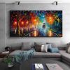 Hand Oil Pianting Abstract Romantic City Landscape Oil Painting On Canvas Large Wall Art Hand Painted Colorful Tree Painting Modern Wall Decor