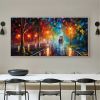 Hand Oil Pianting Abstract Romantic City Landscape Oil Painting On Canvas Large Wall Art Hand Painted Colorful Tree Painting Modern Wall Decor