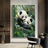 Hand Painted Oil Painting Original Panda Oil Painting on Canvas Large Textured Wall Art Abstract Nature Art Custom Animal Painting Modern Living room