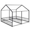 Metal Twin Size House Platform Beds, Two Shared Beds