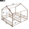 Metal Twin Size House Platform Beds, Two Shared Beds