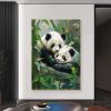 Hand Painted Oil Painting Original Panda Oil Painting on Canvas Large Textured Wall Art Abstract Nature Art Custom Animal Painting Modern Living room