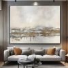 Hand Oil Pianting Large Abstract White Painting on Canvas Gold Leaf Artwork Neutral Wall Art Modern Textured Painting Contemporary Wall Art Hand Paint