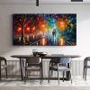 Hand Oil Pianting Abstract Romantic City Landscape Oil Painting On Canvas Large Wall Art Hand Painted Colorful Tree Painting Modern Wall Decor