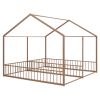 Metal Twin Size House Platform Beds, Two Shared Beds