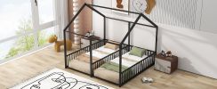 Metal Twin Size House Platform Beds, Two Shared Beds