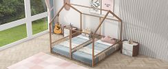 Metal Twin Size House Platform Beds, Two Shared Beds