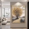 Hand Painted Oil Painting Abstract Blooming Tree Landscape Oil Painting On Canvas Nature Forest Wall Art Original Autumn Forest Landscape Art Living r