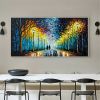 Hand Oil Pianting Abstract Romantic City Landscape Oil Painting On Canvas Large Wall Art Hand Painted Colorful Tree Painting Modern Wall Decor