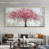 Handmade Oil Painting On Canvas Wall Art Decoration Modern Abstract Red Tree Picture For Home Decor Rolled Frameless Unstretched Painting