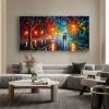 Hand Oil Pianting Abstract Romantic City Landscape Oil Painting On Canvas Large Wall Art Hand Painted Colorful Tree Painting Modern Wall Decor