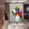 Oil Painting Handmade Hand Painted Wall Art Pop Cartoon Lion Animal Home Entryway Living Room Bedroom Luxurious Decoration Painting