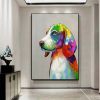 Oil Painting Handmade Hand Painted Wall Art Pop Cartoon Lion Animal Home Entryway Living Room Bedroom Luxurious Decoration Painting