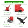 Electric Cordless Grass Trimmer Rechargeable Lawn Mower Weed Cutter with Alloy Saw Blade 2 Alloy Blades 5 Plastic Blades 2 Rechargeable Batteries Gogg