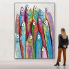 Handmade Oil Painting Canvas Wall Art Decoration Modern Animal Colourful Elephant Home Entryway Living Room Bedroom Luxurious Decoration Painting