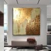 Hand Painted Oil Paintings  Abstract Gold leaf texture painting Home Decor Living Room Hallway Luxurious Decorative Painting