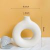 1pc; White Ceramic Vase White Vases For Decor; Modern Home Decor Vase; Boho Vases For Decor; Circle Vase; Round Vase; Donut Vase; Decorative Vase